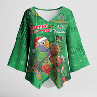 Dominica Christmas Kimono Sleeve Blouse I Am Dreaming Of A Green Christmas - Wonder Print Shop