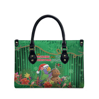 Dominica Christmas Leather Bag I Am Dreaming Of A Green Christmas - Wonder Print Shop