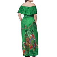 Dominica Christmas Off Shoulder Maxi Dress I Am Dreaming Of A Green Christmas - Wonder Print Shop