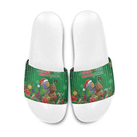 Dominica Christmas Slide Sandals I Am Dreaming Of A Green Christmas - Wonder Print Shop