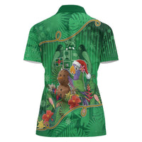 Dominica Christmas Women Polo Shirt I Am Dreaming Of A Green Christmas - Wonder Print Shop
