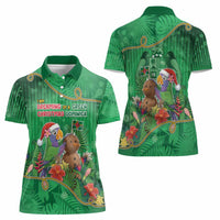 Dominica Christmas Women Polo Shirt I Am Dreaming Of A Green Christmas - Wonder Print Shop