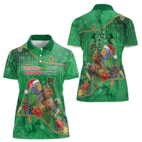Dominica Christmas Women Polo Shirt I Am Dreaming Of A Green Christmas - Wonder Print Shop