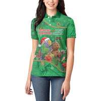 Dominica Christmas Women Polo Shirt I Am Dreaming Of A Green Christmas - Wonder Print Shop