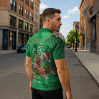 Dominica Christmas Zipper Polo Shirt I Am Dreaming Of A Green Christmas - Wonder Print Shop
