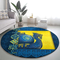Kievan Rus Round Carpet Slavic Dragon Ship - Wonder Print Shop
