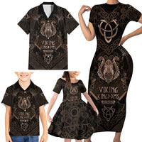 The Viking World Tour Family Matching Short Sleeve Bodycon Dress and Hawaiian Shirt Ancient Celtic Knot Patterns - Wonder Print Shop