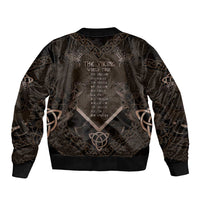 The Viking World Tour Sleeve Zip Bomber Jacket Ancient Celtic Knot Patterns - Wonder Print Shop