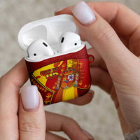 Custom Spain Football AirPods Case Traditional Spanish Carnation Floral Patriotic Motif