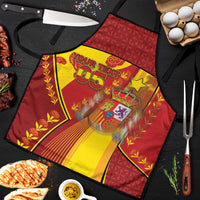 Custom Spain Football Apron Traditional Spanish Carnation Floral Patriotic Motif