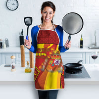 Custom Spain Football Apron Traditional Spanish Carnation Floral Patriotic Motif