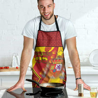 Custom Spain Football Apron Traditional Spanish Carnation Floral Patriotic Motif