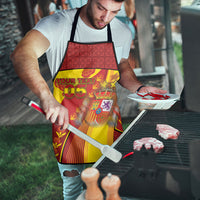 Custom Spain Football Apron Traditional Spanish Carnation Floral Patriotic Motif