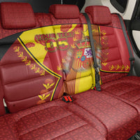 Custom Spain Football Back Car Seat Cover Traditional Spanish Carnation Floral Patriotic Motif