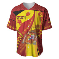 Custom Spain Football Baseball Jersey Traditional Spanish Carnation Floral Patriotic Motif