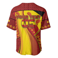 Custom Spain Football Baseball Jersey Traditional Spanish Carnation Floral Patriotic Motif