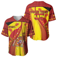 Custom Spain Football Baseball Jersey Traditional Spanish Carnation Floral Patriotic Motif