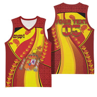 Custom Spain Football Basketball Jersey Traditional Spanish Carnation Floral Patriotic Motif