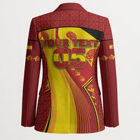 Custom Spain Football Blazer Traditional Spanish Carnation Floral Patriotic Motif