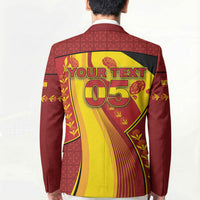 Custom Spain Football Blazer Traditional Spanish Carnation Floral Patriotic Motif