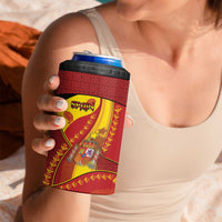 Custom Spain Football 4 in 1 Can Cooler Tumbler Traditional Spanish Carnation Floral Patriotic Motif