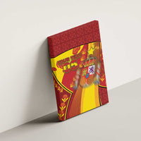 Custom Spain Football Canvas Wall Art Traditional Spanish Carnation Floral Patriotic Motif