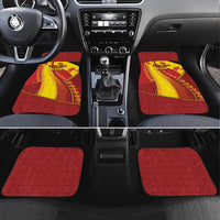 Custom Spain Football Car Mats Traditional Spanish Carnation Floral Patriotic Motif