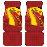 Custom Spain Football Car Mats Traditional Spanish Carnation Floral Patriotic Motif