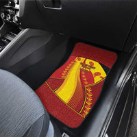 Custom Spain Football Car Mats Traditional Spanish Carnation Floral Patriotic Motif