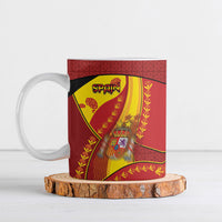 Custom Spain Football Ceramic Mug Traditional Spanish Carnation Floral Patriotic Motif