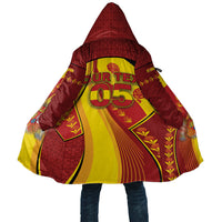 Custom Spain Football Cloak Traditional Spanish Carnation Floral Patriotic Motif
