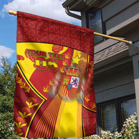 Custom Spain Football Garden Flag Traditional Spanish Carnation Floral Patriotic Motif