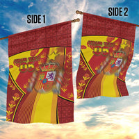 Custom Spain Football Garden Flag Traditional Spanish Carnation Floral Patriotic Motif