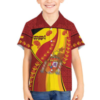 Custom Spain Football Hawaiian Shirt Traditional Spanish Carnation Floral Patriotic Motif