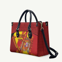 Custom Spain Football Leather Bag Traditional Spanish Carnation Floral Patriotic Motif