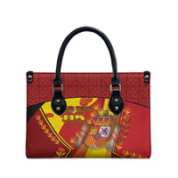 Custom Spain Football Leather Bag Traditional Spanish Carnation Floral Patriotic Motif