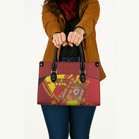 Custom Spain Football Leather Bag Traditional Spanish Carnation Floral Patriotic Motif