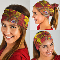 Custom Spain Football Neck Gaiter Traditional Spanish Carnation Floral Patriotic Motif