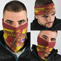 Custom Spain Football Neck Gaiter Traditional Spanish Carnation Floral Patriotic Motif