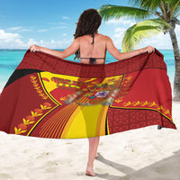 Custom Spain Football Sarong Traditional Spanish Carnation Floral Patriotic Motif