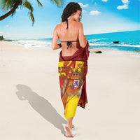 Custom Spain Football Sarong Traditional Spanish Carnation Floral Patriotic Motif