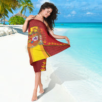 Custom Spain Football Sarong Traditional Spanish Carnation Floral Patriotic Motif