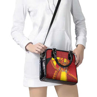 Custom Spain Football Shoulder Handbag Traditional Spanish Carnation Floral Patriotic Motif