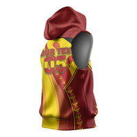 Custom Spain Football Sleeveless Hoodie Traditional Spanish Carnation Floral Patriotic Motif
