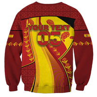 Custom Spain Football Sweatshirt Traditional Spanish Carnation Floral Patriotic Motif