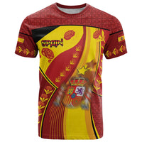 Custom Spain Football T Shirt Traditional Spanish Carnation Floral Patriotic Motif