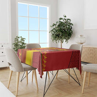 Custom Spain Football Tablecloth Traditional Spanish Carnation Floral Patriotic Motif