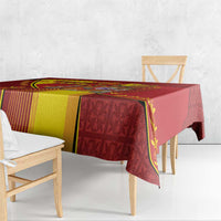 Custom Spain Football Tablecloth Traditional Spanish Carnation Floral Patriotic Motif