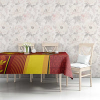 Custom Spain Football Tablecloth Traditional Spanish Carnation Floral Patriotic Motif