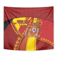 Custom Spain Football Tapestry Traditional Spanish Carnation Floral Patriotic Motif